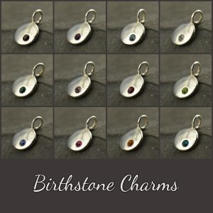 Sterling Silver Birthstone Charms- C1001 - C1012