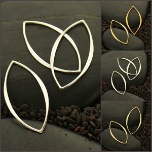 Large Hammered Marquis-Shaped Links