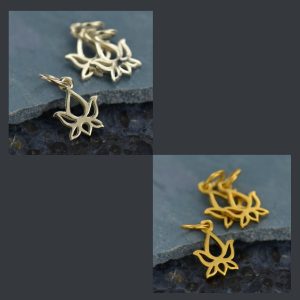 Tiny Lotus Bud Charms - A877, Select Your Favorite