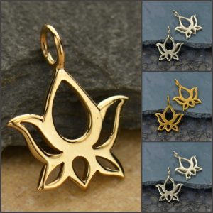 Lotus Blossom Charms - C616, 3 Styles