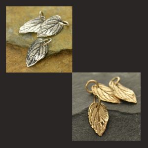 Small Mint Leaf Charms - C392