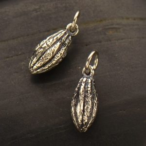 Sterling Silver Cocoa Bean Charm