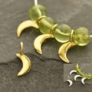 Tiny Crescent Moon Dangles - C3051