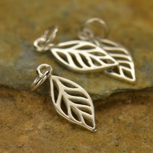 Sterling Silver Tiny Leaf Charm - C1374