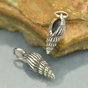 Seashell Charm - C681, Sterling Silver
