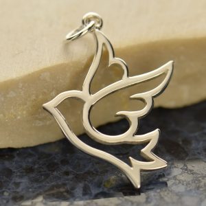 Large Peace Dove Bird Pendant - C977