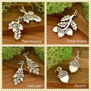 Sterling Silver Acorn & Oak Leaf Charms