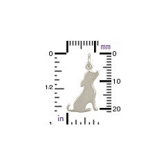 Silhouette Dog Charm - C1218, Sterling Silver, Best Friend Charms, Pet Charms