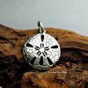 Sterling Silver Sand Dollar Pendant - Nautical Charms, Ocean, Sealife, SeaShells