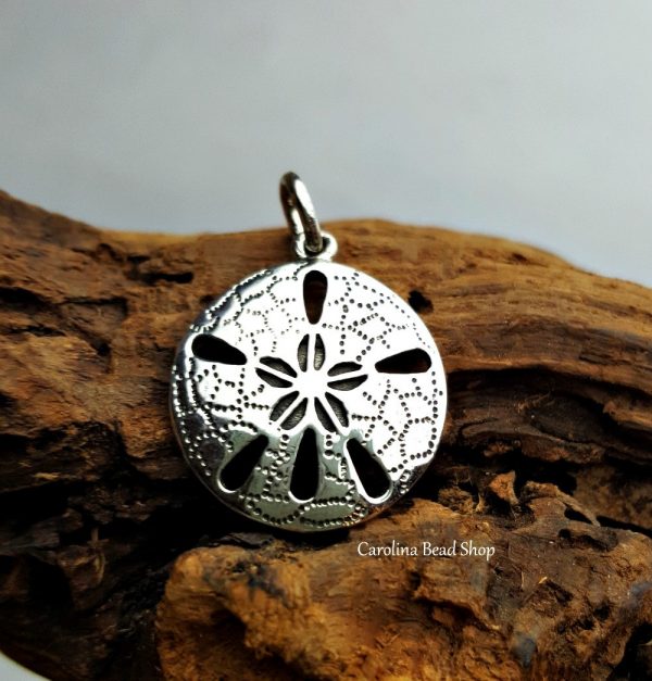 Sterling Silver Sand Dollar Pendant - Nautical Charms, Ocean, Sealife, SeaShells