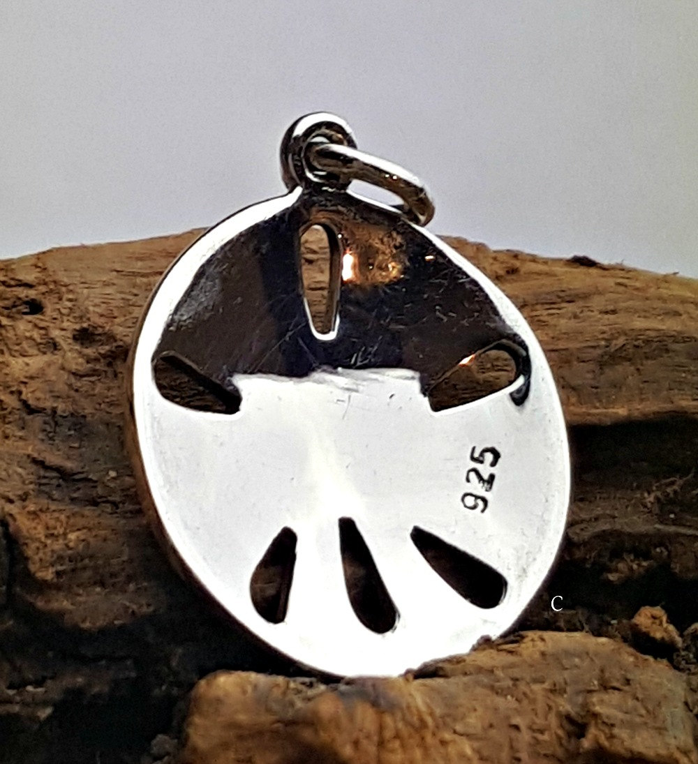 Sterling Silver Sand Dollar Pendant - Nautical Charms, Ocean, Sealife, SeaShells