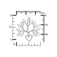 Tree of Life Pendant - Blooming Heart Tree Pendant, Sterling Silver, A1774