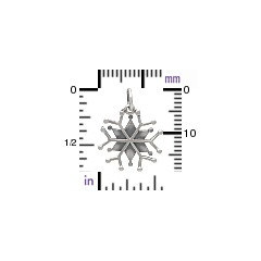 Snowflake Charm Sterling Silver - C3131, Winter, Snow, Icicles, Magical