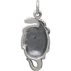 Snake and Skull Pendant  -  C1785, Sterling Silver, Bones, Skulls, Skeleton, Day of the Dead