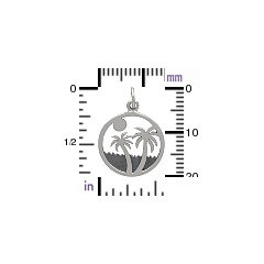 Palm Tree Charm on Island - C1789, Beach Charm, Sealife, Nautical