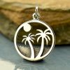 Palm Tree Charm on Island - C1789, Beach Charm, Sealife, Nautical
