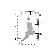 Flying Eagle Charm - C1791, Graduation Charm, Stamping Blank, Sterling Silver