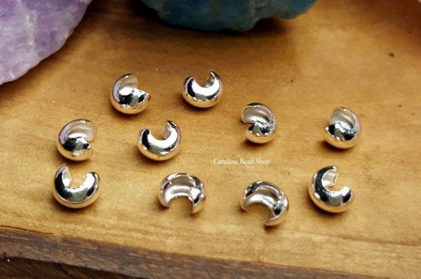 Crimp Covers Sterling Silver 4mm  - C50, 10, 50, 100 PK  Findings, Jewelry Supplies