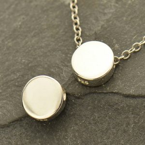 Sterling Silver Circle Bead - C1738, Necklace Beads, Round Beads