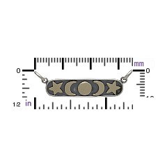 Sterling Silver and Bronze Moon, Star and Sun Festoon - C3160, Celestial Charms