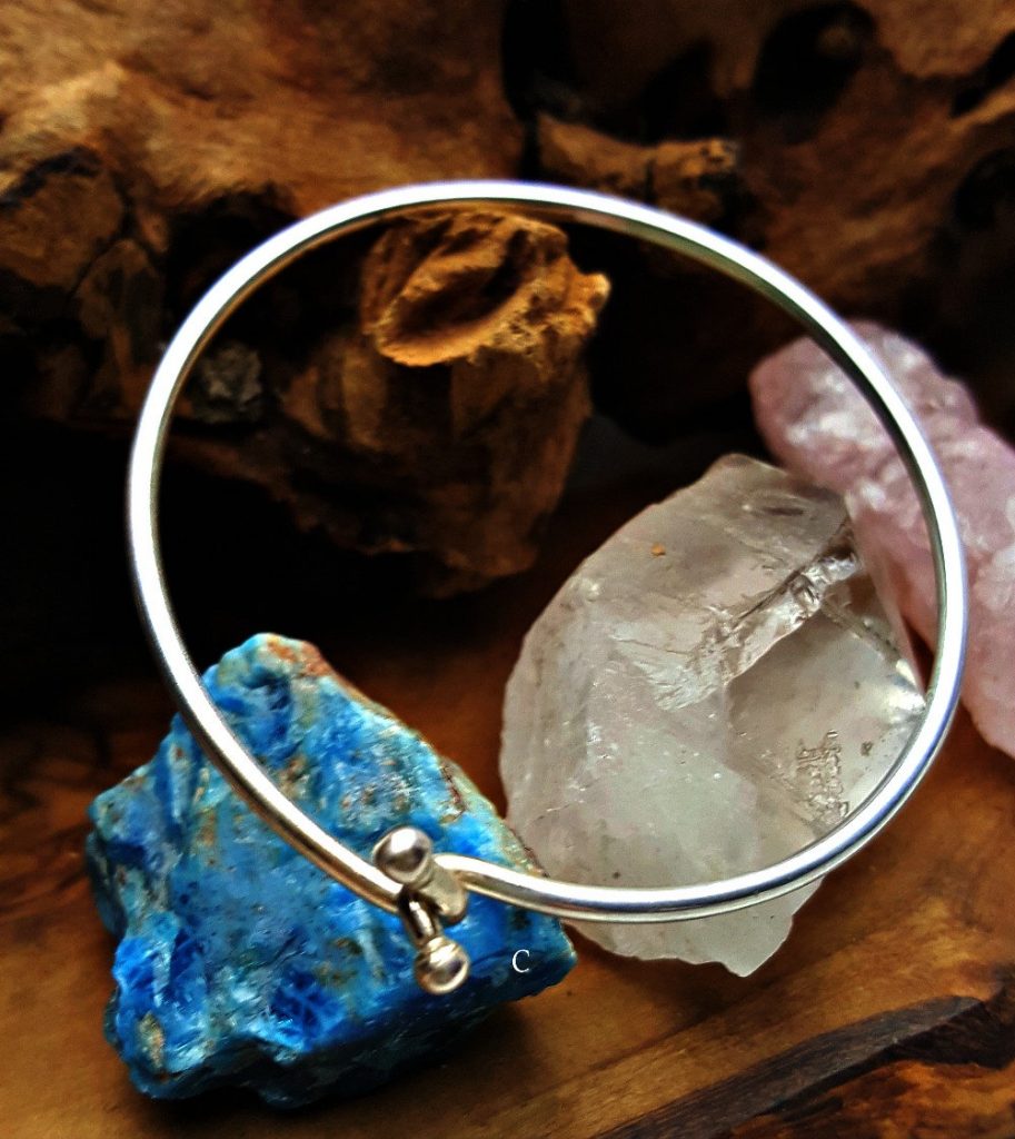 CHILD'S BANGLE Bracelet with Ball End- C538, Sterling Silver