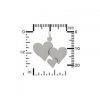 Three Heart Charm - Family Charms - C1792, Sterling Silver