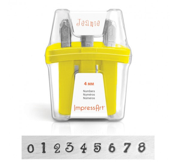 Jeanie Font Metal Number Stamp Set- 4mm Number Stamp Set - Stamping Tools