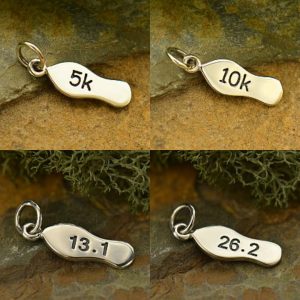 Running Shoe Charms - Sterling Silver,  Marathon, Fitness, Fundraising Charms