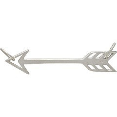 Openwork Arrow Festoon, C410, Sterling Silver, Necklace Link Pendant, Archery, Hunter, Sportsman, Southwest