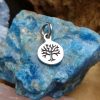 Etched Tree Charm = Tree of Life, Sterling Silver