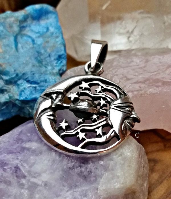 Sun, Moon & Stars Pendant, Celestial Collection, Unity