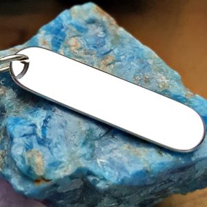 Long Oval Stamping Charm - C797, Sterling Silver, Blank Tags