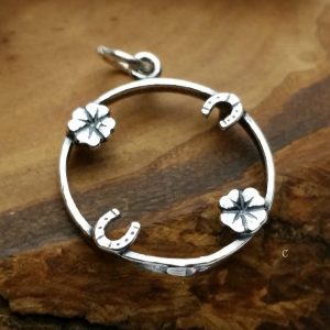 Lucky Penny Holder Charm - Sterling Silver - C730, Good Luck Charms