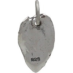 Small Mint Leaf Charm - C392, Natural Bronze, Sterling Silver, Woodlands Collection