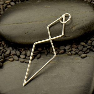 Silver Geometric Double Diamond Link - C3174, Connector Links, Earring Components, Bracelet Designs