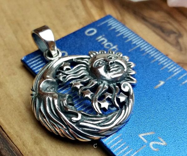 Sterling Silver Shooting Stars Pendant - Sun, Moon, Celestial Collection