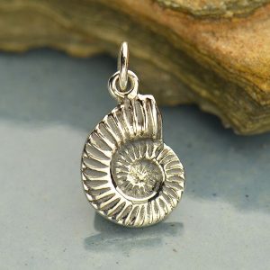Sterling Silver Nautilus Shell Charm - C586, Sealife, Ocean, Beach, Sea Shell