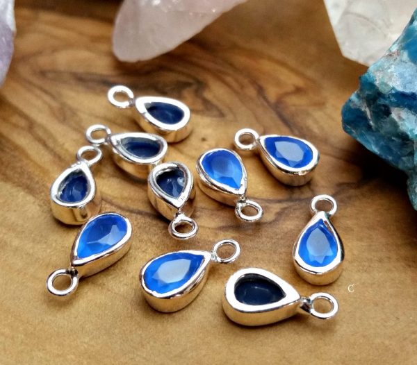 Blue Chalcedony Teardrop Bezel Charms - Listed Price (1 Charm)