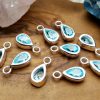 AquamarineTeardrop Bezel Charms - Listed Price (1 Charm)