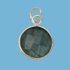 Labradorite Round 11mm Bezel Charms - Gemstone Dangles