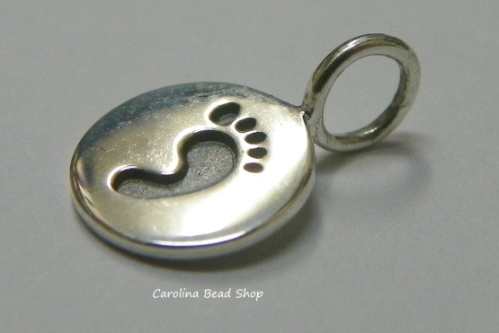 Footprint Charm Sterling Silver  - C698, Children, Siblings, Mother to be, Gift for Mom, Infant
