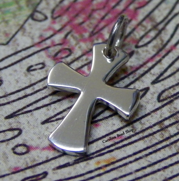 Sterling Silver Celtic Cross Charm - Christ, Faith, Love