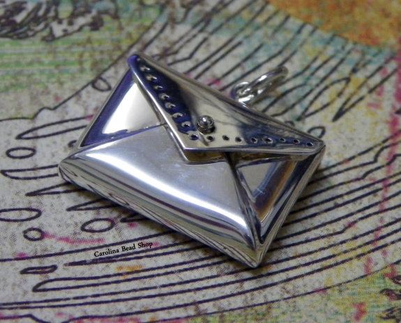 Envelope Locket Pendant -C2676, Sterling Silver, Locket, Love, Family, Bonding