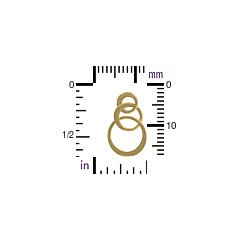 Natural Bronze Small Triple Circle Link - C2687, Connector Links