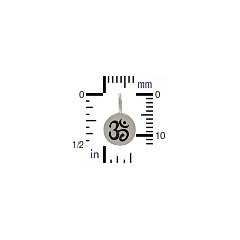 Ohm Symbol Charm - C646, Parnava, Meditation Symbol, Choose From Sterling Silver, Gold Plated, Silver Plated Or Natural Bronze