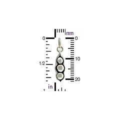 Three Peas in a Pod Sterling Silver Charm - C961, Family, Children, Best Friends, Bonding