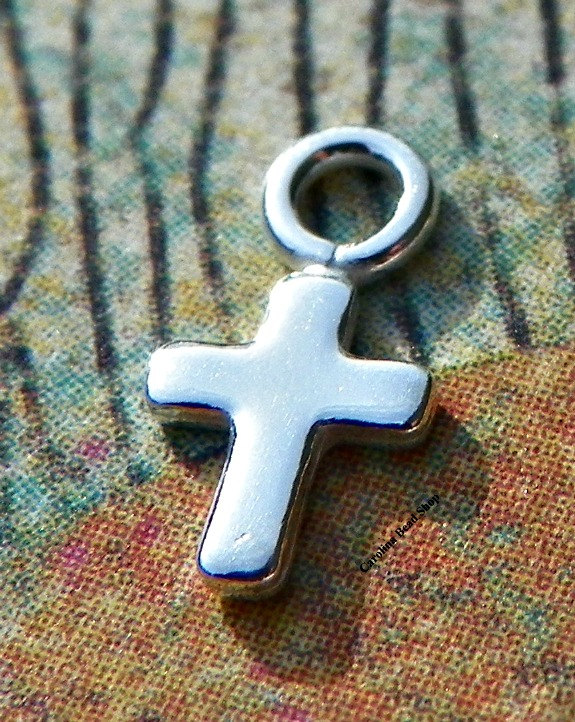 Tiny Sterling Silver Crosses (4PK) - Christ, Love, Peace, Spiritual Charms, C1304