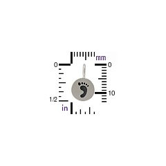 Footprint Charm Sterling Silver  - C698, Children, Siblings, Mother to be, Gift for Mom, Infant