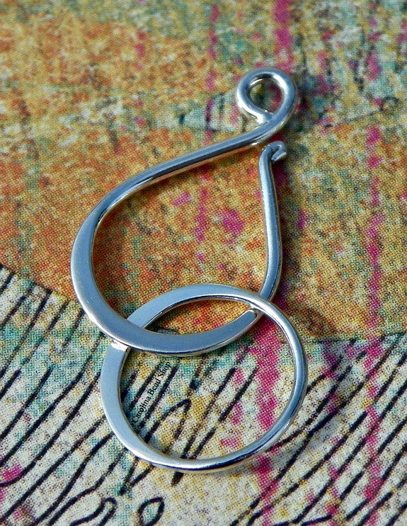 Hook and Eye Clasp, Large, Sterling Silver - C425