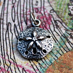Sterling Silver Sand Dollar Charm -Nautical Charms, Ocean, Sealife, SeaShells